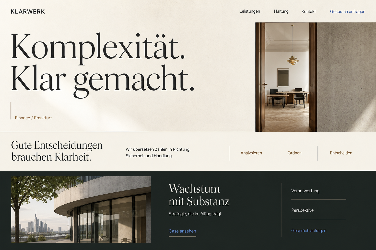 Beispiel eines Expertise-One-Pagers für Klarwerk