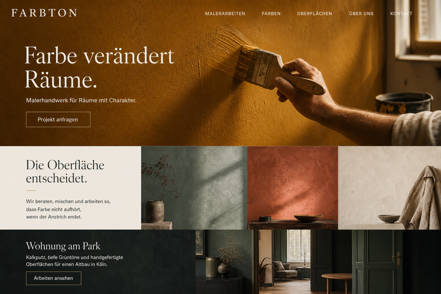 Beispiel eines Handwerk-One-Pagers für Farbton