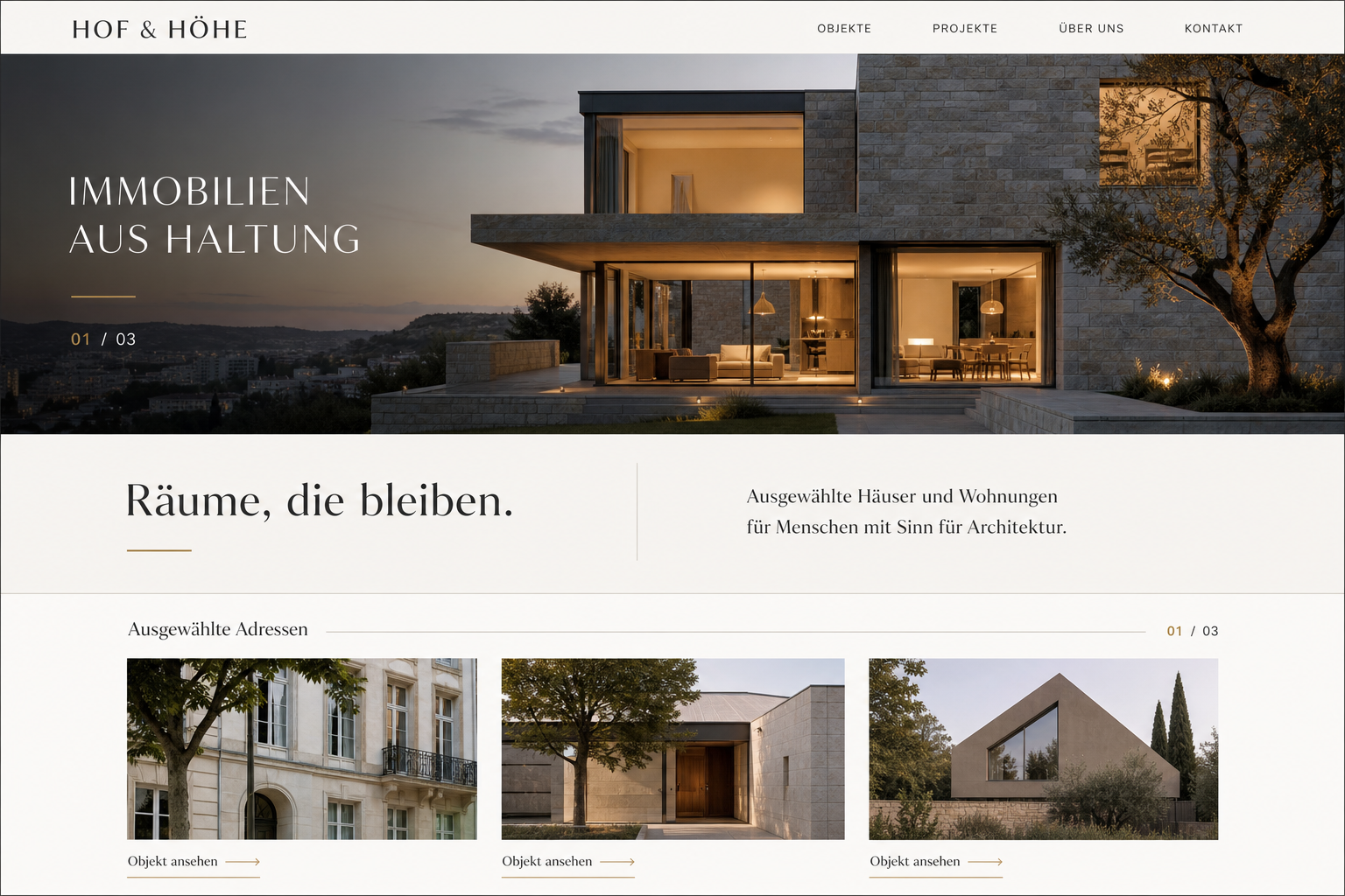 Beispiel eines Immobilien-One-Pagers für Hof und Höhe
