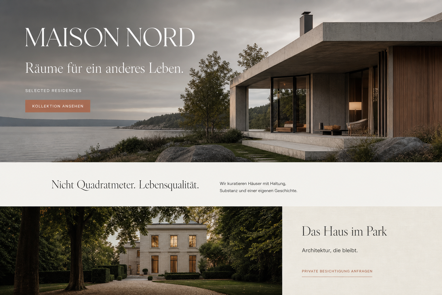 Beispiel eines Immobilien-One-Pagers für Maison Nord