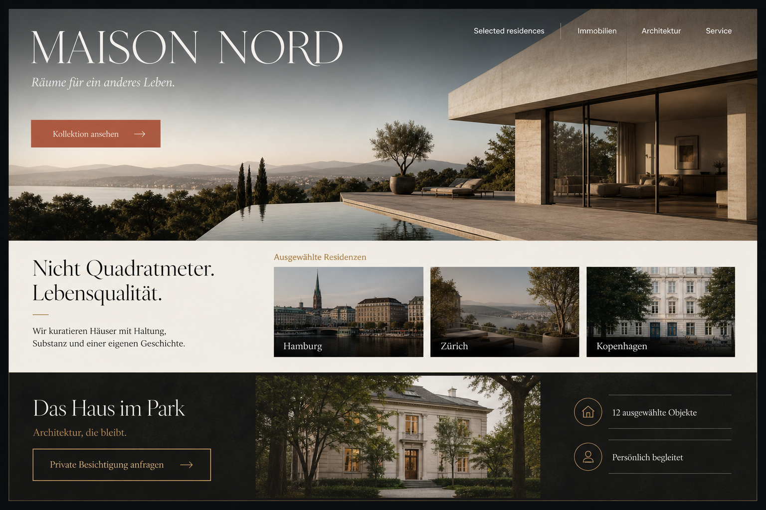 Premium-One-Pager für Maison Nord