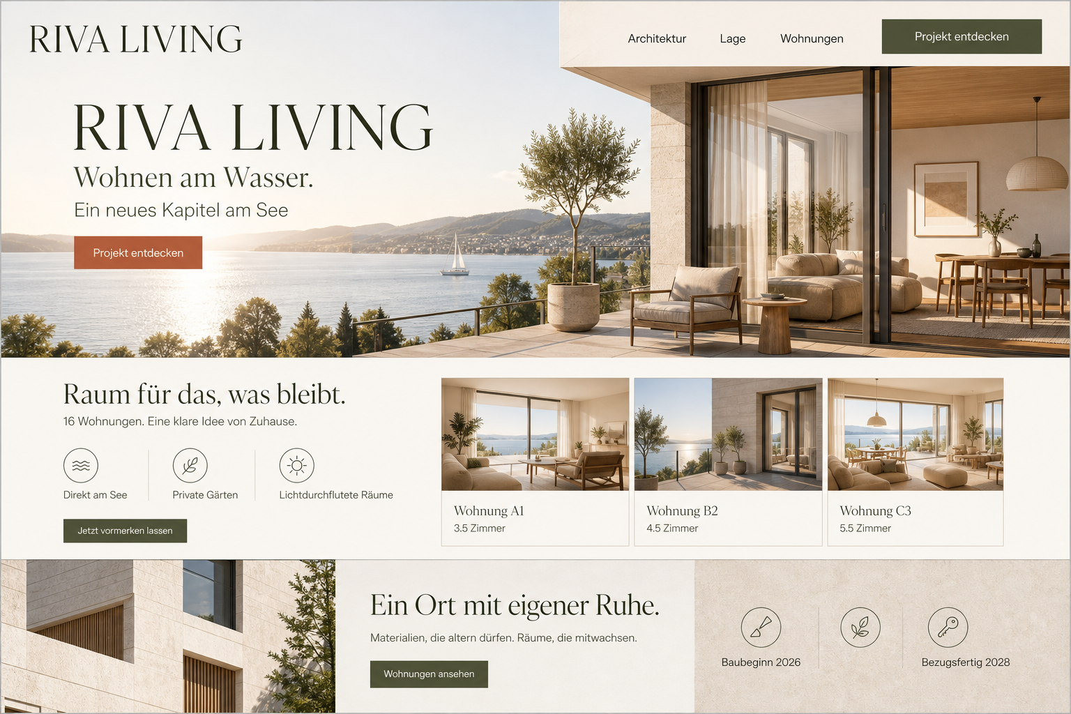 Premium-Landingpage für Riva Living